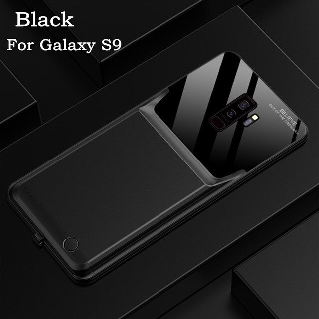 Power Bank Charging Back Cover For Galaxy S8 Plus S9 Plus Battery Case Shockproof Battery Charger Case For Samsung Galaxy S8 S9: Black For Galaxy S9