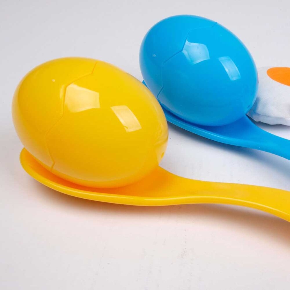 Juego de carrera de huevo y cuchara para niños, juego divertido para fiestas, salidas familiares, competición, equilibrio de huevo, juego para correr