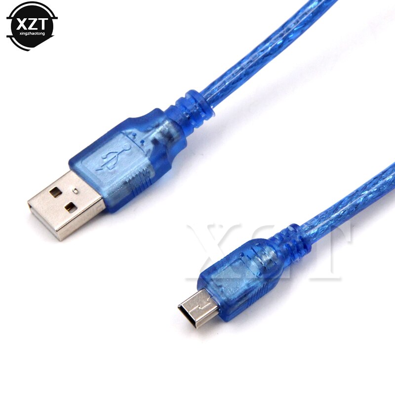 Cavo dati USB 2.0 tipo A maschio A Mini 5P schermatura intrecciata 30cm 1.5M 3M 5M per lettori MP3/MP4 videocamere digitali blu