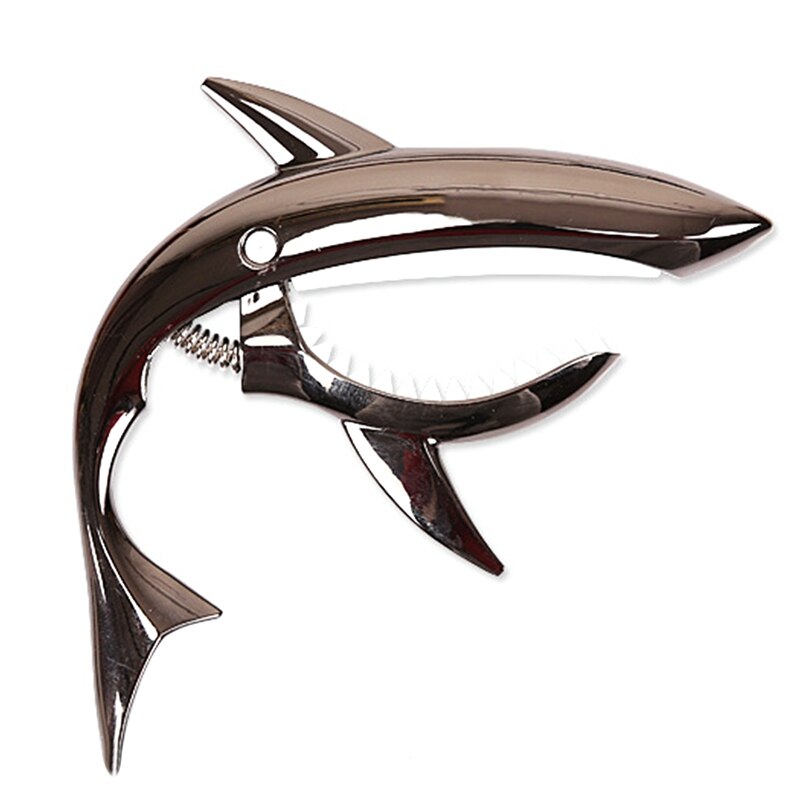 Zinc Alloy Guitar Capo Shark Capo for Electric Guitar with Good Hand Feeling, No Fret Buzz and Durable: black