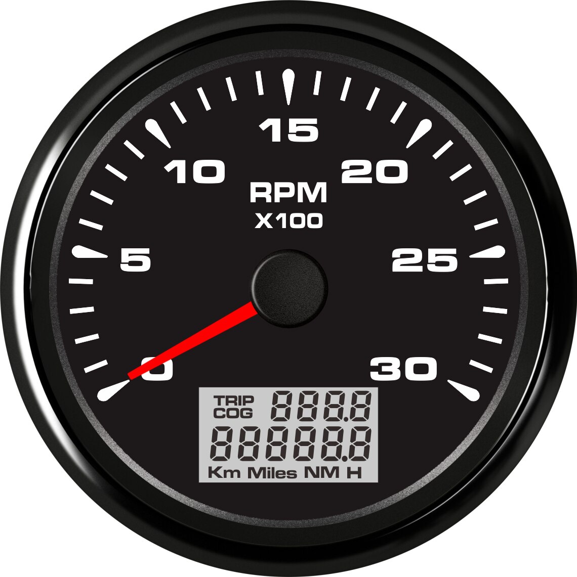 AD Universal 3000-8000RPM Tachometer Gauge Lcd Rev Counter With Trip Hour Meter Speed Ratio For Auto Truck Marine Boat Hourmeter: 902-00005 BN 3K