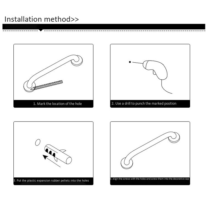 Rvs Douche Grab Bar Grip Badkamer Rail Security Handvat Handdoek Houder Uitgeschakeld Grab Bar Handle