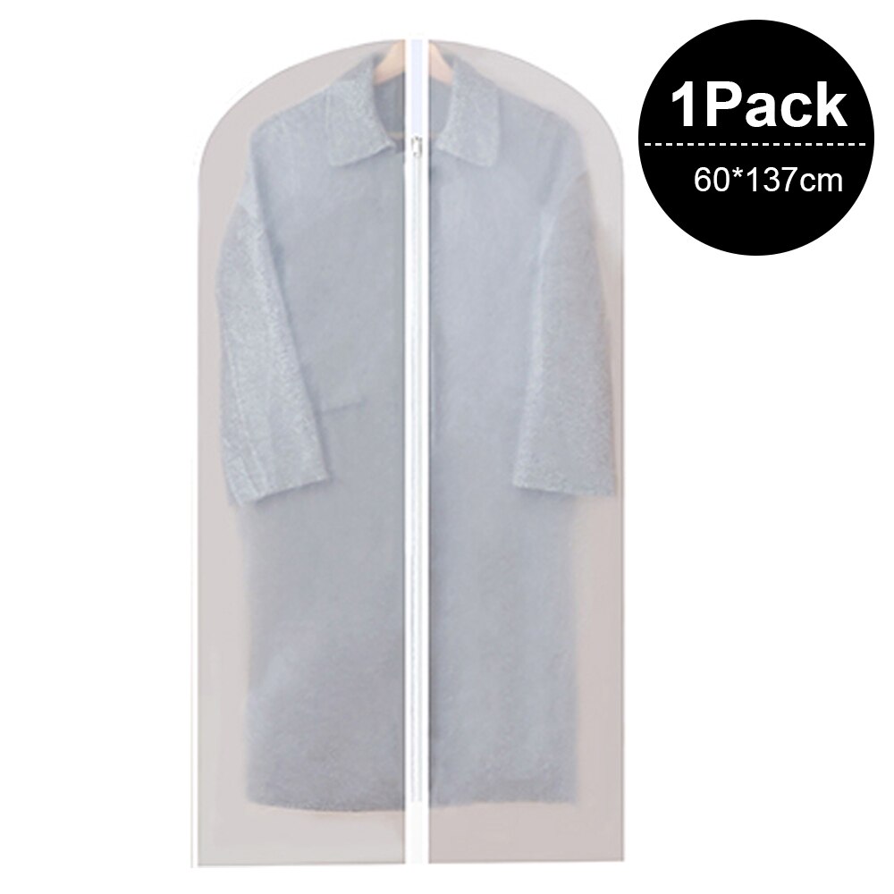Clothes Hanging Dust Cover Dress Suit Coat Transparent Storage Bag Case Organizer Wardrobe Dress Clothing Hanging Dust Cover: Single clothes-8