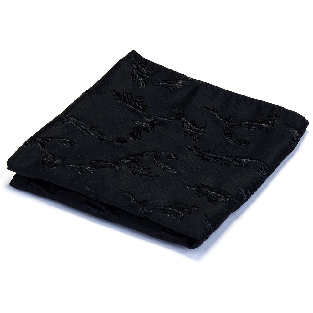 Mouchoir de luxe en soie fait main pour hommes vert noir Jacquard à fleurs Hanky pour poche de fête d'affaires serviette de poitrine carrée: 06