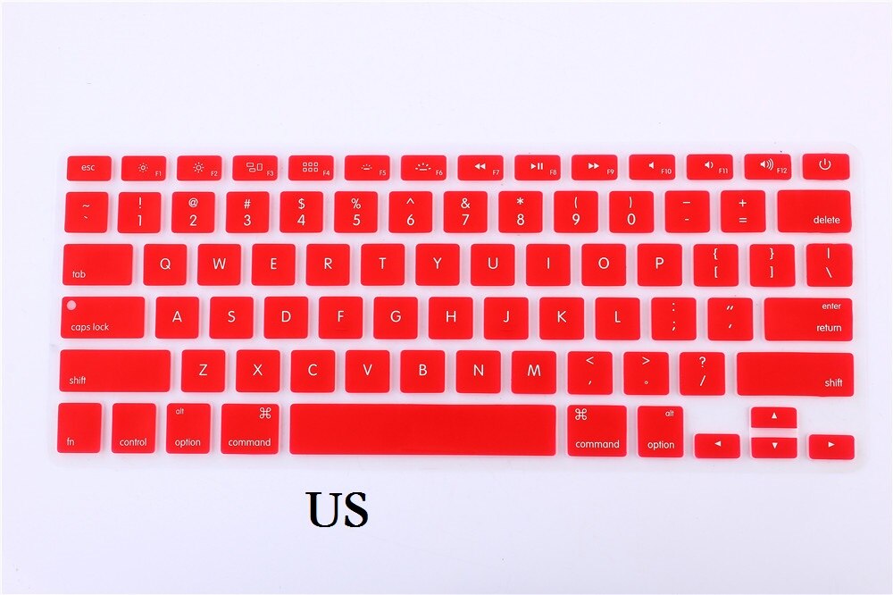 Ue usa angielska klawiatura skóra dla Macbook Pro 13 15 CD ROM A1278 A1286 klawiatura pokrywa szczupła wodoodporna folia ochronna skóry: US-Red