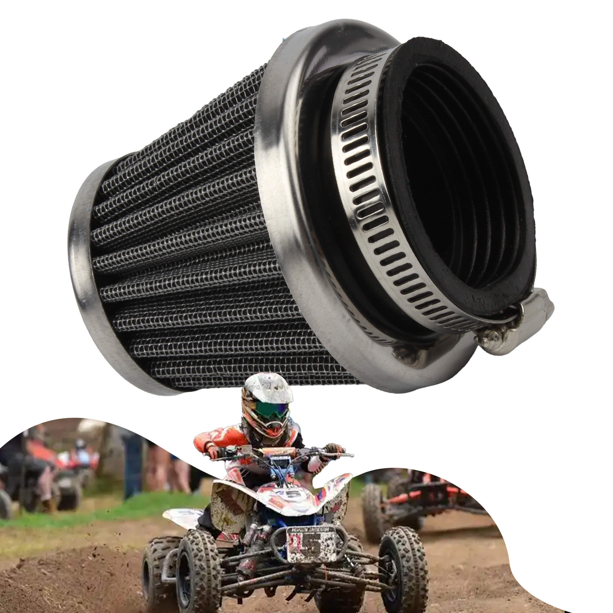 Motorcycle Air Filter 35mm 38mm 42mm Filters Universal Carburetor Air Intake Filter Washable Replacement Motocross ATV Dirt Bike