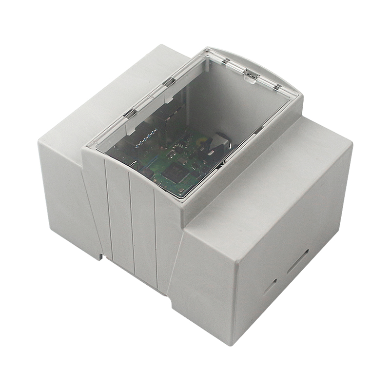 Raspberry Pi 5 4 3 ABS caja eléctrica carril DIN carcasa Modular disipador de calor de aluminio opcional ventilador de refrigeración para Pi 4 /3B + /3B