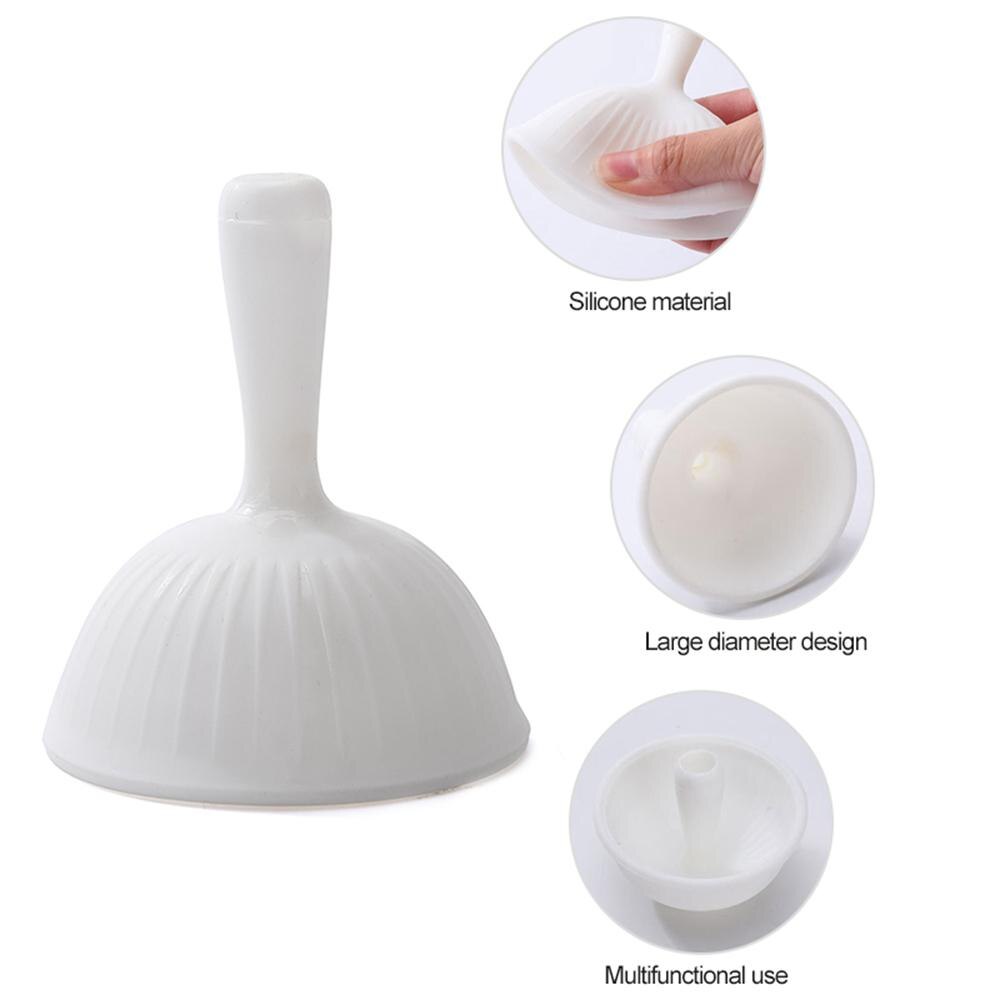 Embudos multifuncionales 2 en 1, embudos plegables de silicona de alimentaria, miniembudo separador de aceite de cocina, bebidas de vino, embudos separadores: White