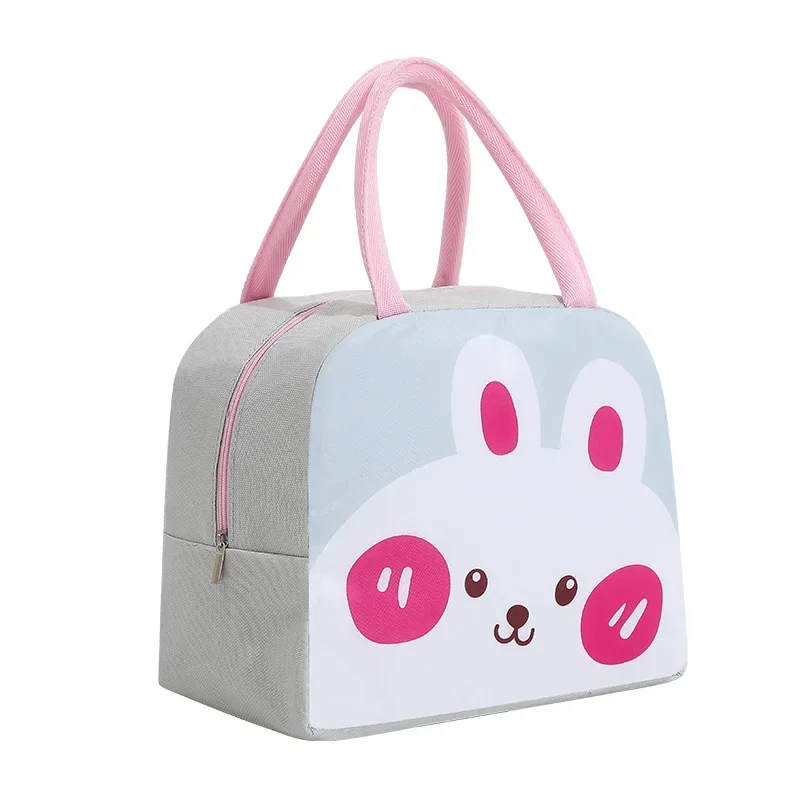 Cartoon Lunch Bag Portable Insulated Thermal Lunch Box Picnic Supplies Bags Milk Bottle For Women Girl Kids Children: Pink