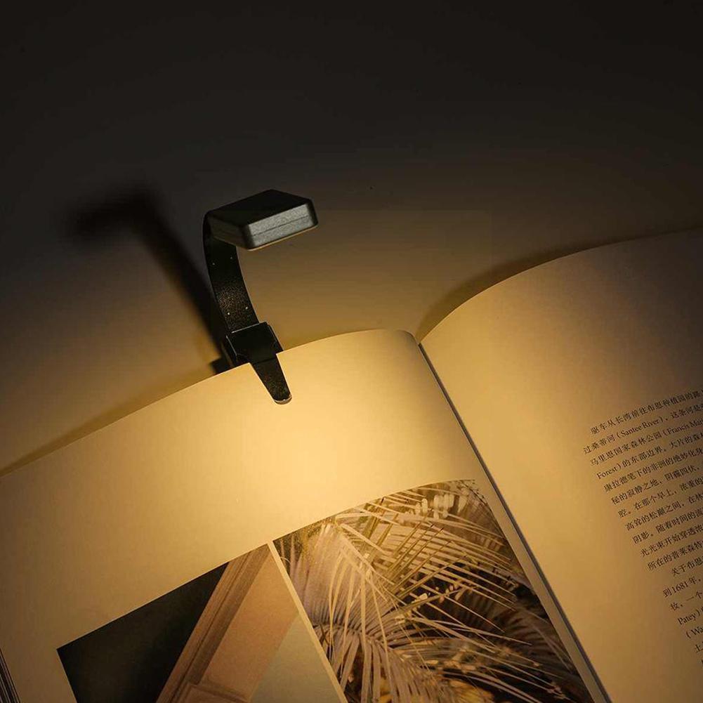 Usb Oplaadbare Led Boek Licht Flexibele Clip Op Boek Night Light Reading Helderheid Verstelbare Leren Lamp H2F4