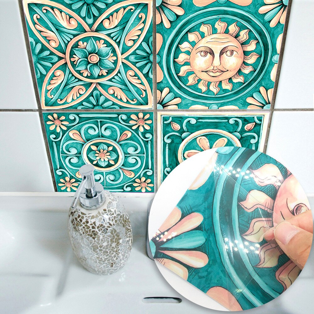 Funlife Italien Majolika Fliesen Aufkleber, Wasserdicht selbst Klebstoff Schlecht Küche Zauberstab Aufkleber, Wohnkultur Möbel Kunst Aufkleber