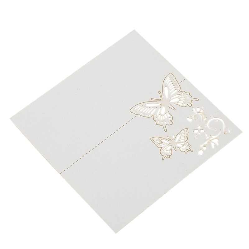 50 stuks vlinderpapieren plaatskaarthouders, naamkaartjes, tafelnummers voor bruiloften, evenementen en feesten