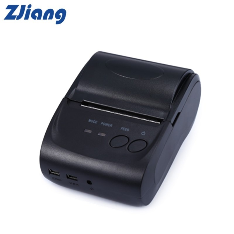 Impresora térmica de recibos ZJiang ZJ-5802LD, Mini Puerto Bluetooth, 58mm, impresora térmica de recibos transparente de alta velocidad para Hotel Supermaket