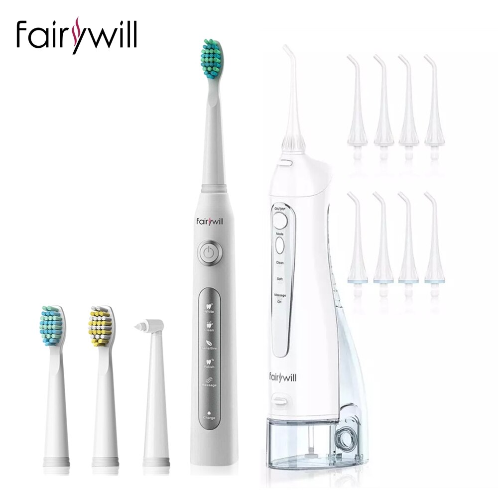 Fairywill – nettoyeur de dents, Jet de soie dentaire électrique étanche et Portable, irrigateur Oral Rechargeable, 2022: 5020E-W-507White