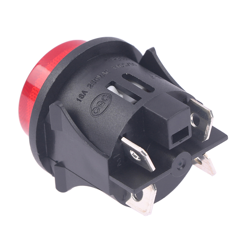 Ps18-16-2 røde trykknappbrytere med lys 4- pinners berøringsbryter med strøm 16a 250v elektrisk rund vippebryter 28*23.2mm
