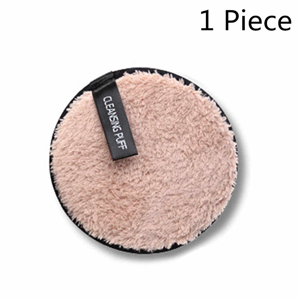 Mikrofiber makeupfjerner svamp ansigtsrens håndklædepude genanvendelig blød våd svamp ansigtspuff makeup klud klud skønhedsværktøj: Hvedefiber 1 stk