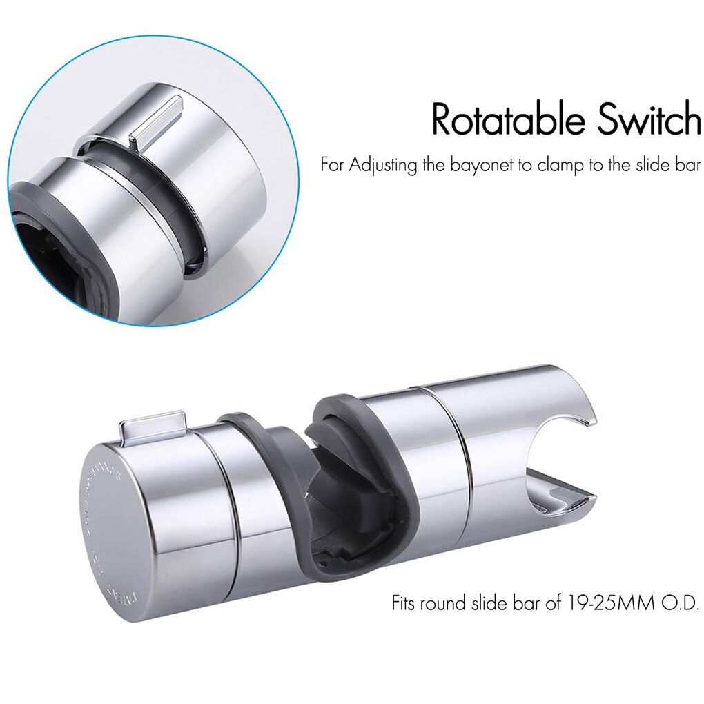Bruser beslag brusestang holder justerbar 18 ~ 25mm abs krom brusehoved holder badeværelsestilbehør universal