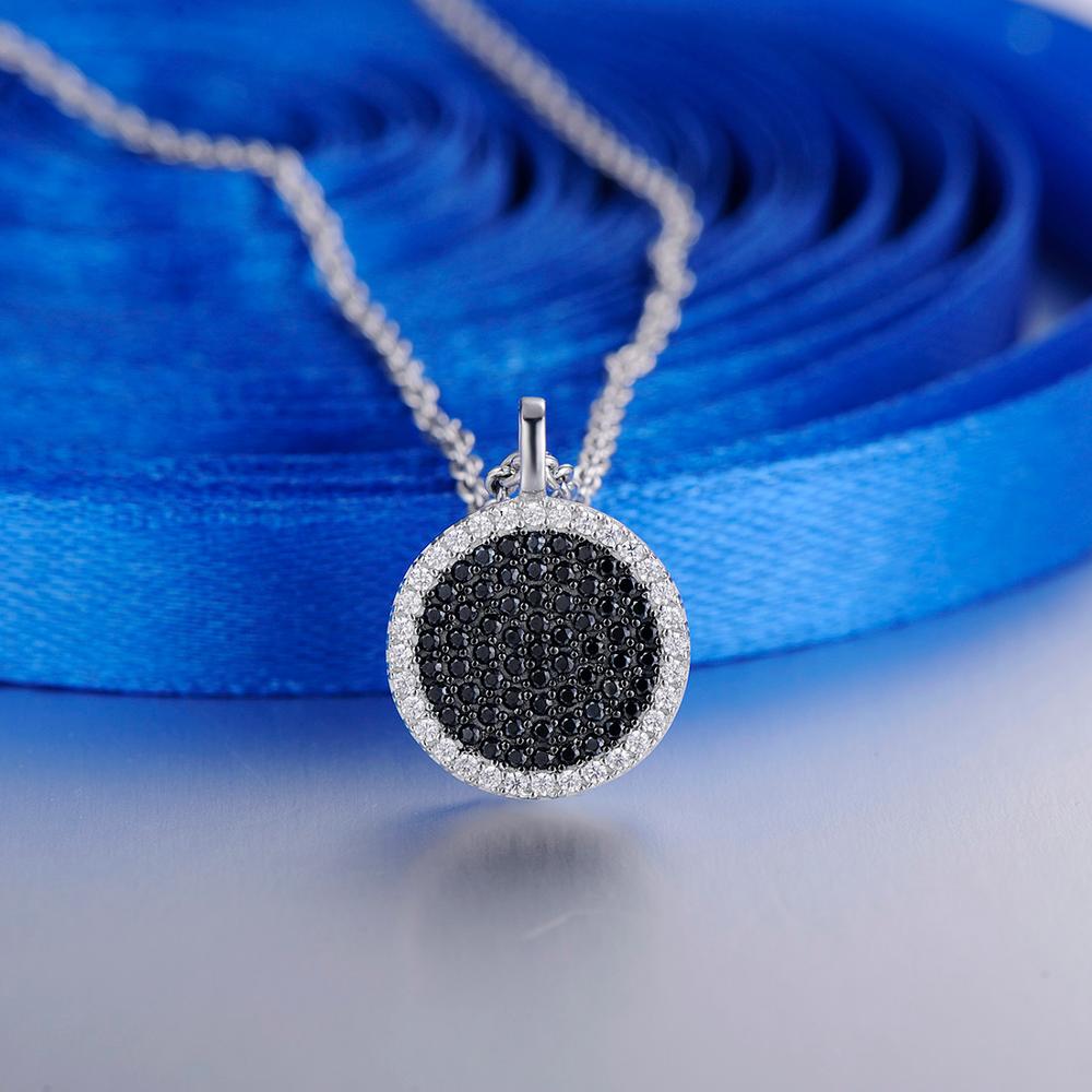 SANTUZZA Silber Schmuck einstellen Für Frauen Blau Schwarz CZ Runde Kreis Ring Ohrringe Anhänger einstellen 925 Sterling Silber Schmuck