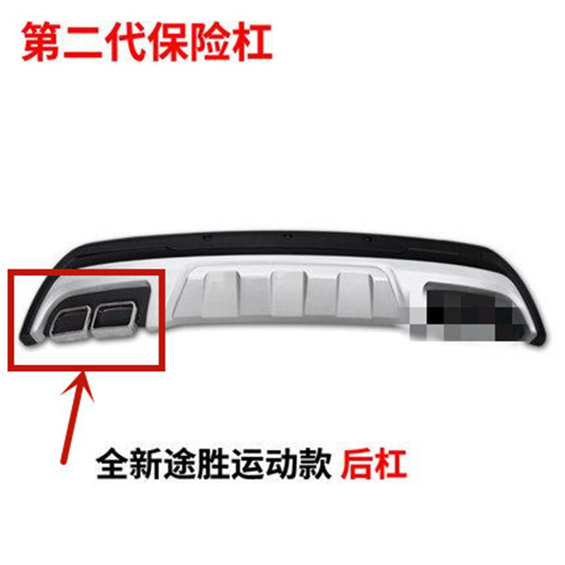 Abs geplateerde afwerking auto achterbumper uitlaatpijp valse staart keel afwerking voor hyundai tucson auto-styling