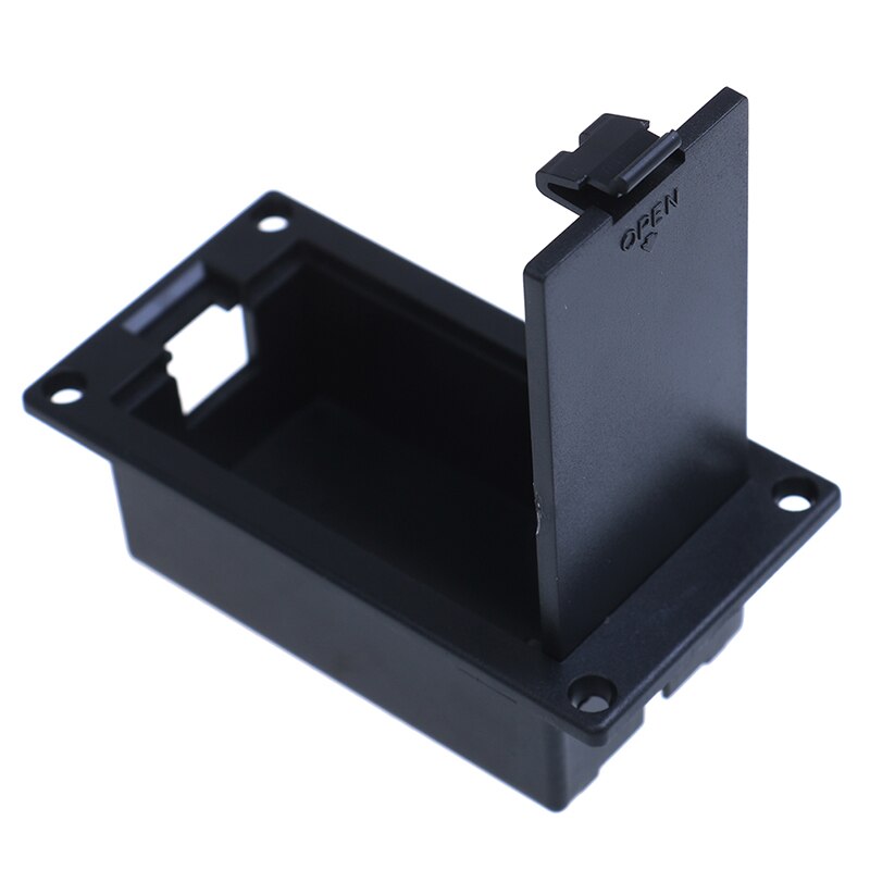 Flat Mount 9V Battery Case Box Holder Black for Electric Guitar Bass Storage Cover