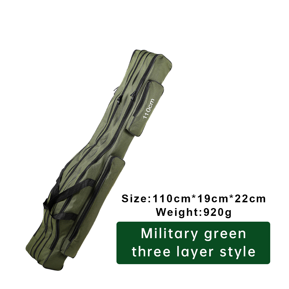 bags tackle bag Canvas Foldable Fishing Rod Reel Fishing Tackle 2/3 Layers