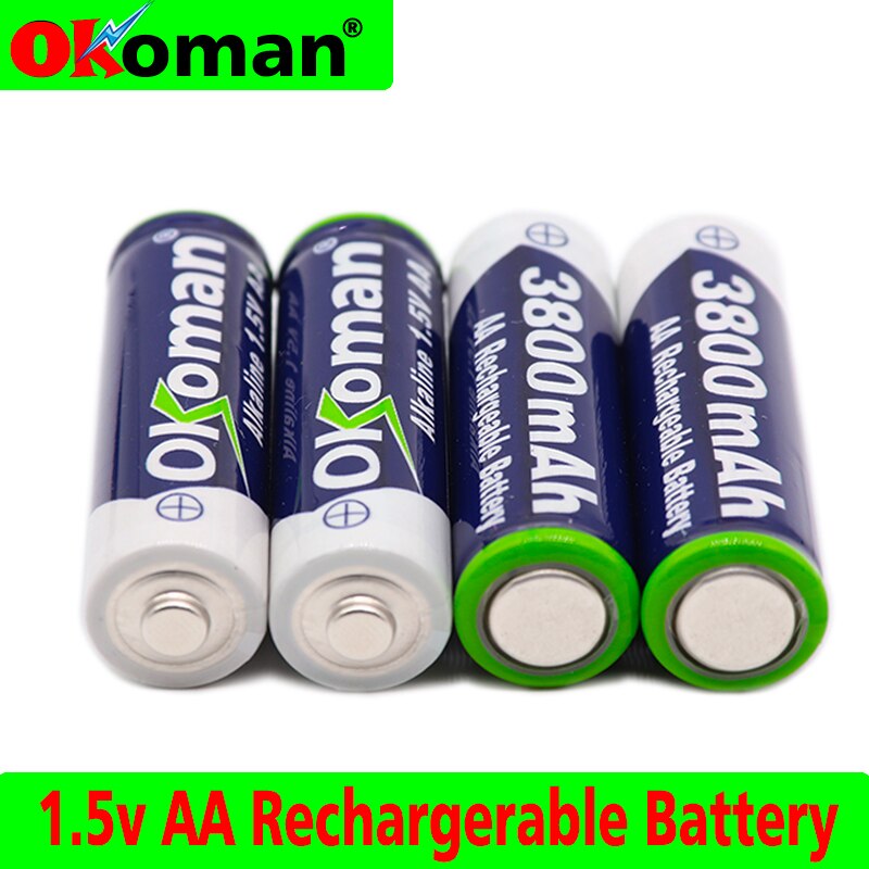 Aa Batterij 3800 1.5V Oplaadbare Batterij Aa 3000 Mah Alkaline1.5V Oplaadbare Batterij Voor Klok Speelgoed Camera Batteryy