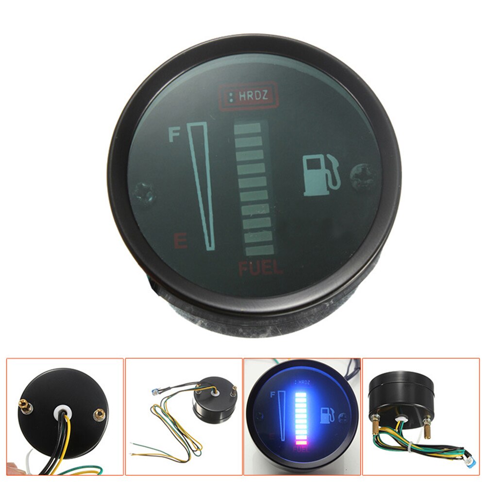 12V Dc 52Mm Led Display Universele Gemodificeerde Niveau Sensor Indicator Fuel Gauge Voor Auto Motorcycle Vervanging Duurzaam Accessoires