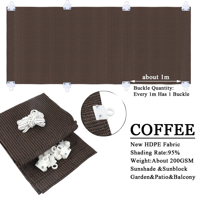 Kaffee-Sonnenschutznetz, Pavillon, Sonnenschutz, Segel, Sonnenschutz für Höhle Außenbereich, Sonnenschutz, Sonnenschutz für Höhle Innenhof, Baldachin mit verstellbarer Schnalle: 2*2 Mt