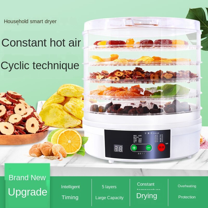 Electric Food Dehydrator for Fruits and Vegetables 350W Temperature Adjustment 5 trays Snacks Air Dryer 110/220V