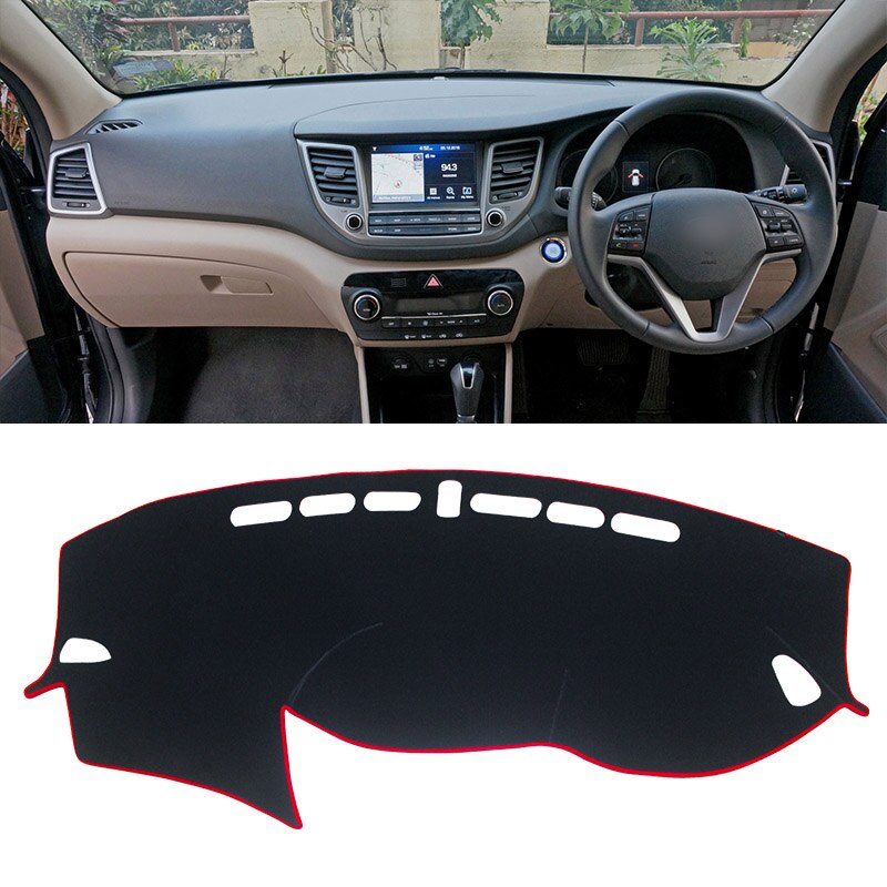 Para Hyundai Tucson , , , , , del tablero de instrumentos del coche cubierta evitar Luz de instrumento alfombra para tablero alfombras Accesorios: RHD 2015-2018 Red