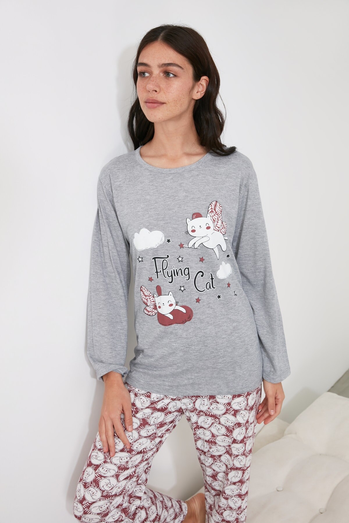 Trendyol Printed Knitted Pajamas Set THMAW21PT0822