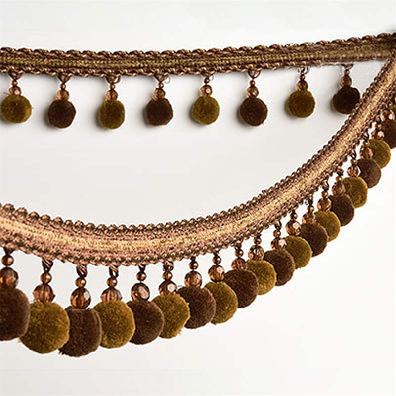 1M Pom Pom Bobble Trim Fringe Gordijn Naaien Sofa Kwastje Ballen Rand Kralen Lint Bobble Rand Bekleding Ambachten: 1