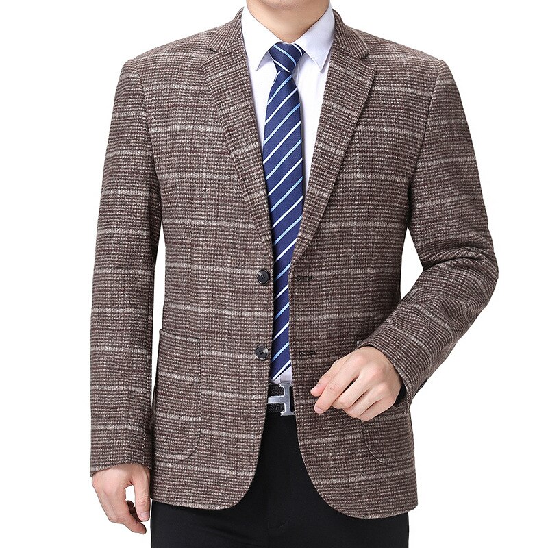 Blazer Oversize Clothes Long SLeeve Plaid Blazers Plus Size 4XL Casual Costume Homme Straight Type Terno Masculino: see chart / XXL