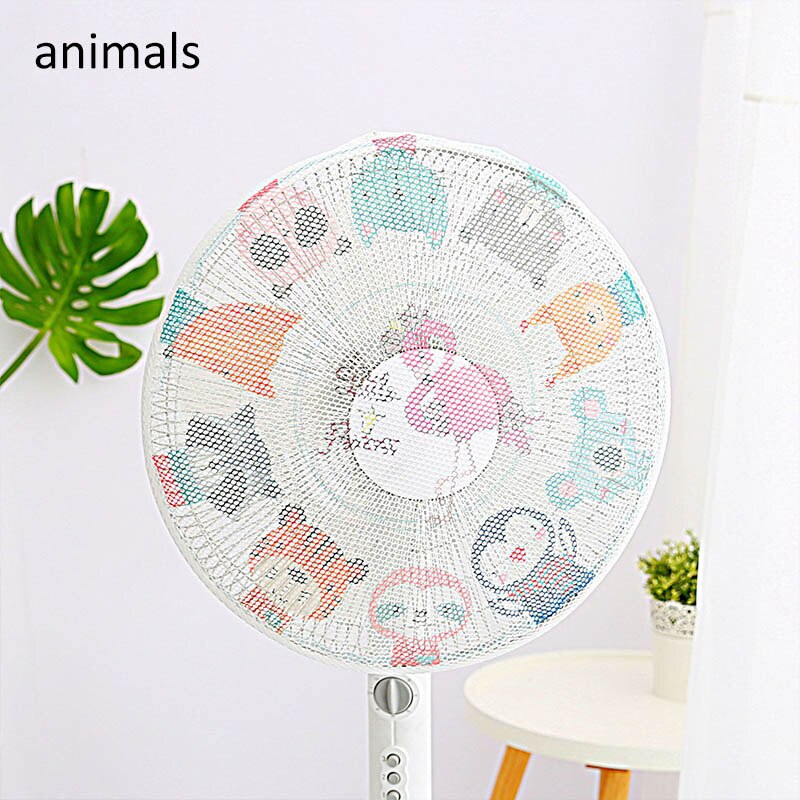1Pcs Cute Cartoon Animal Home Use Electric Fan Protective Cover Safety Mesh Fan Dust Cover Fan Guard Kids Finger Protector Round