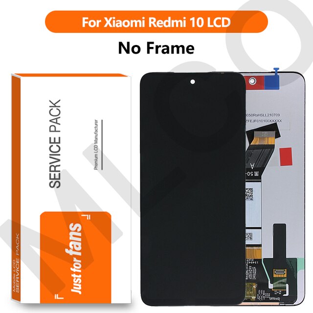 Original For Xiaomi Redmi 10 LCD Display with Frame Touch Panel Screen Digitizer Assembly For Redmi 10 21061119AG 21061119DG LCD: Black No Frame