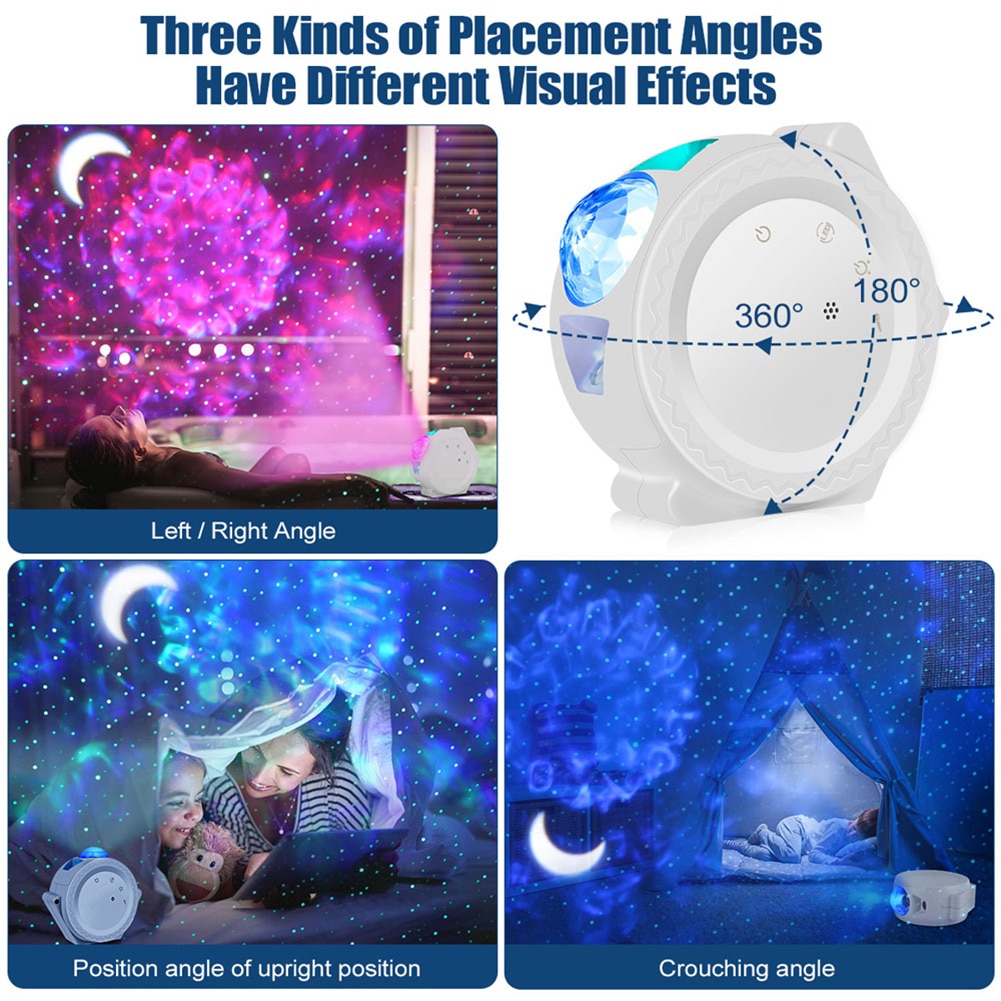 Colorful Starry Sky Galaxy Projector Lamp Children Bedroom Star LED Night Light USB Charging Projection Lamp Kids