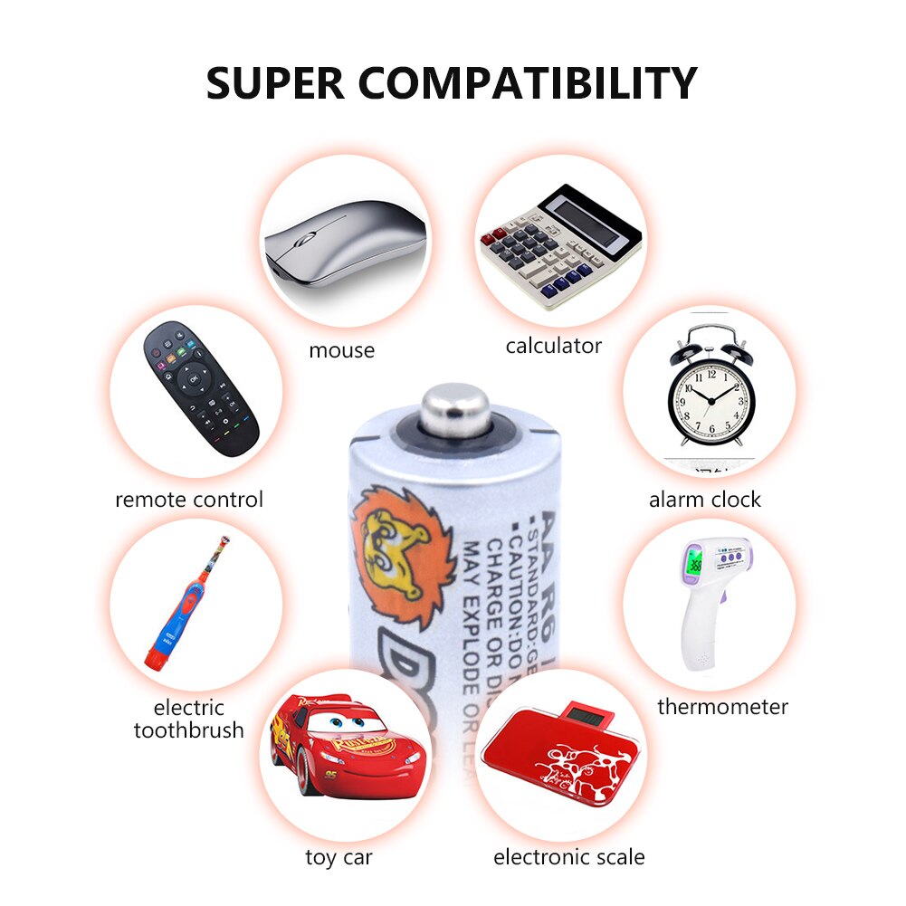 AA batterie Carbon zinc 4-20Pcs/pack LR6 AM3 E91 dry cell Disposable battery for calculator remote control toy game battery