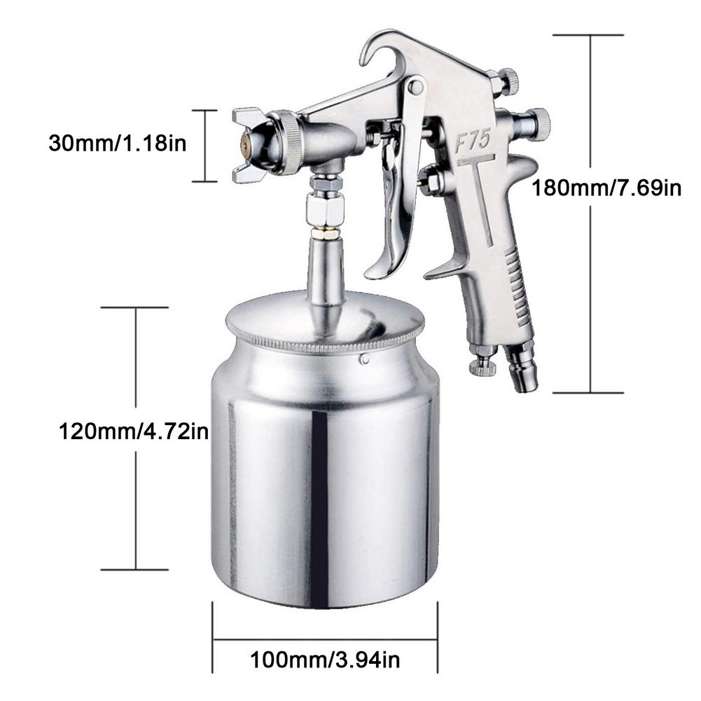 Silver Paint Sprayer HVLP Spray Paint Machine With 1.5 Mm Nozzle Handle Easy To Clean Anti Friction Long Service Life Durable