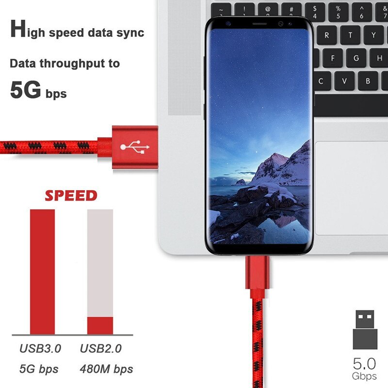 Typ C Kabel 3m Lange 2m 1m 0,2 m Kurze Schnelle Ladegerät Kabel Draht Für Huawei P10 p20 P30 Lite Profi Samsung Galaxis Hinweis 8 9 A7 A9