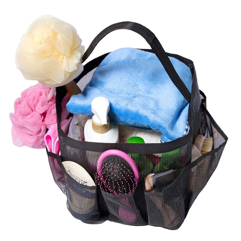 Badeværelse arrangør pakke mesh brusebad caddy badeværelse bære tote toiletartikler bad legetøj sugekop taske arrangør kurv