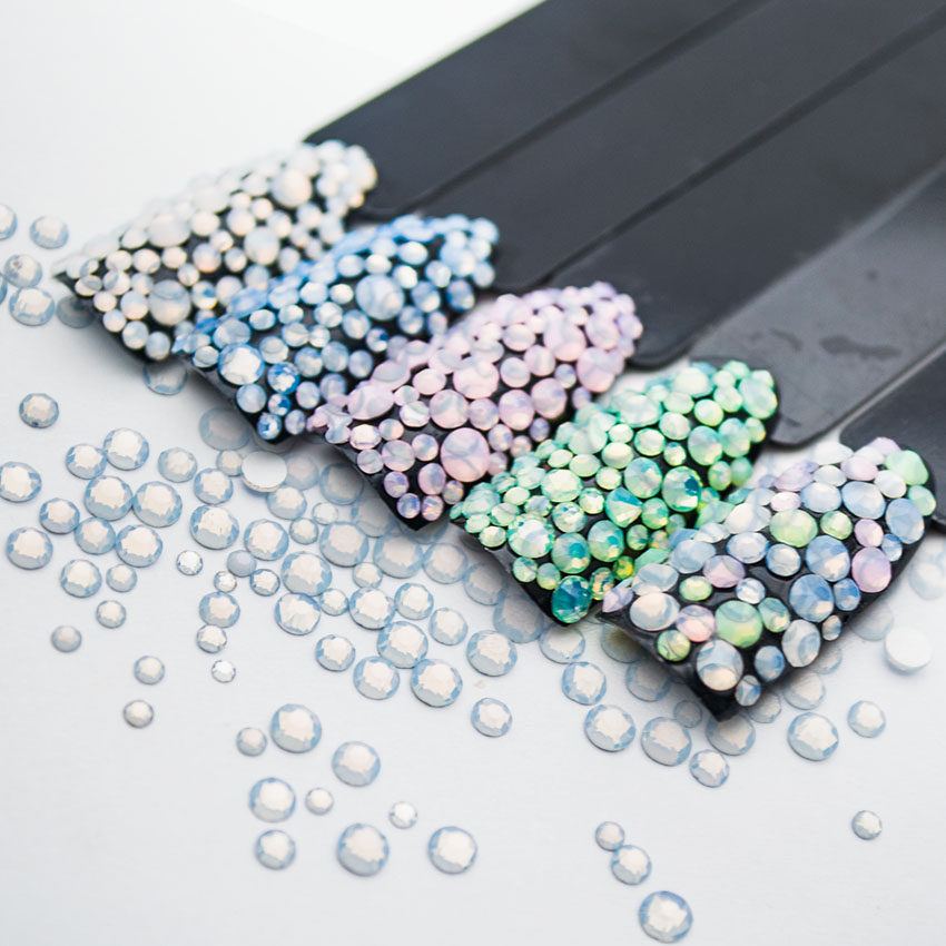 Mix Roze Kristallen Van Opal Rhinestones Voor Nail Steentjes Op Nagels Opaal Glas Gems 3D Nail Art Strass Ongle Decoratie MJZ1028