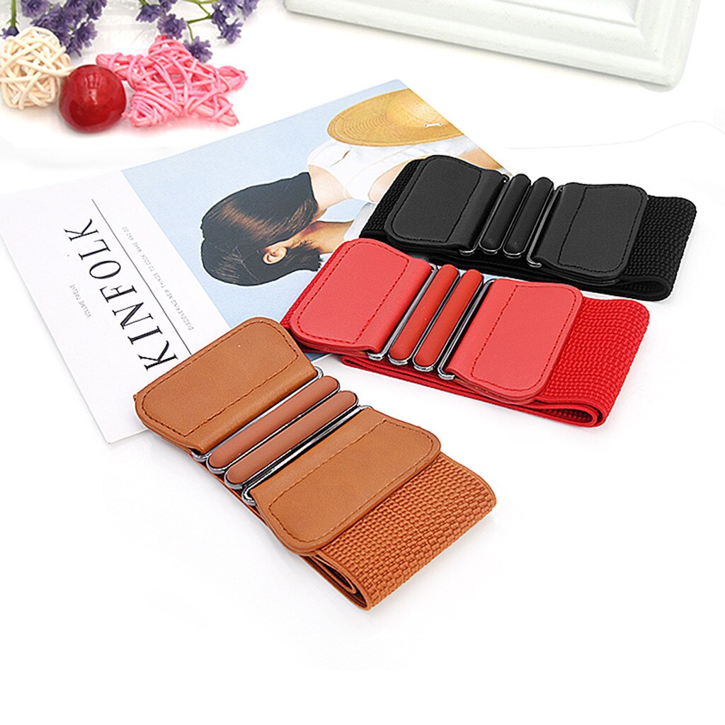 Cinturón de talla grande para mujer, cinturón elástico de cuero rojo ancho, cinturones grandes de para mujer, abrigo de vestido, cinturón de corsé elástico de