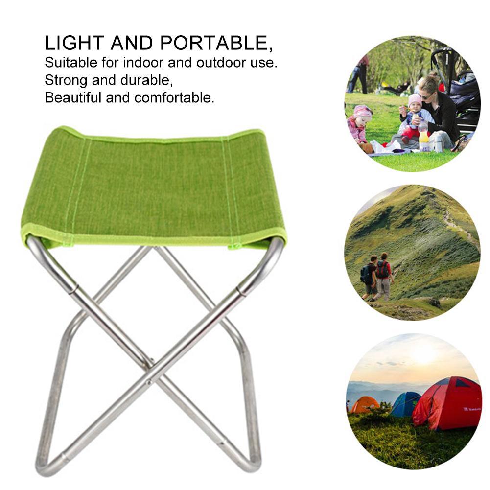 Mounchain Stainless Steel Spring Folding Chair Outdoor Sports Fishing Chair Hiking Camping Barbecue Folding Stool Equipment