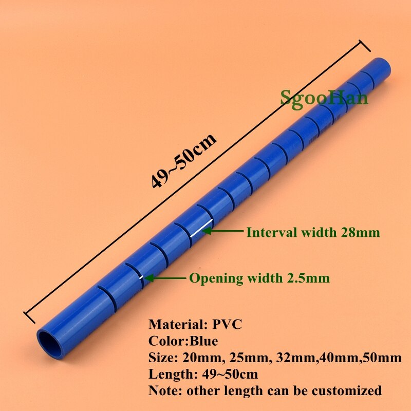1pc OD 20~32mm Aquarium Fish Tank PVC Rain Pipe Filter Accessories Drip Water Drain Tube Deluge Downcomer Cess-Pipe: Outer dia 32mm / 1pc blue