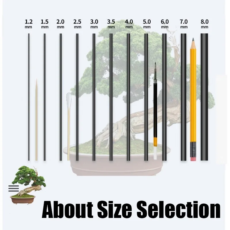 0.8mm 1.0mm 2.0mm 3.0mm 3.5mmx5Meter Black Bonsai Wire Anodized Aluminum Bonsai Training Wire Garden DIY Tool for Plant Shapes