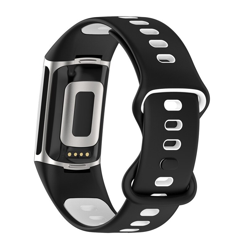 Vervanging Band Voor Fitbit Lading 5 Band Siliconen Polsband Voor Fitbit Lading 5 Smart Horloge Lading 5 Band Polsband: xyst-black white