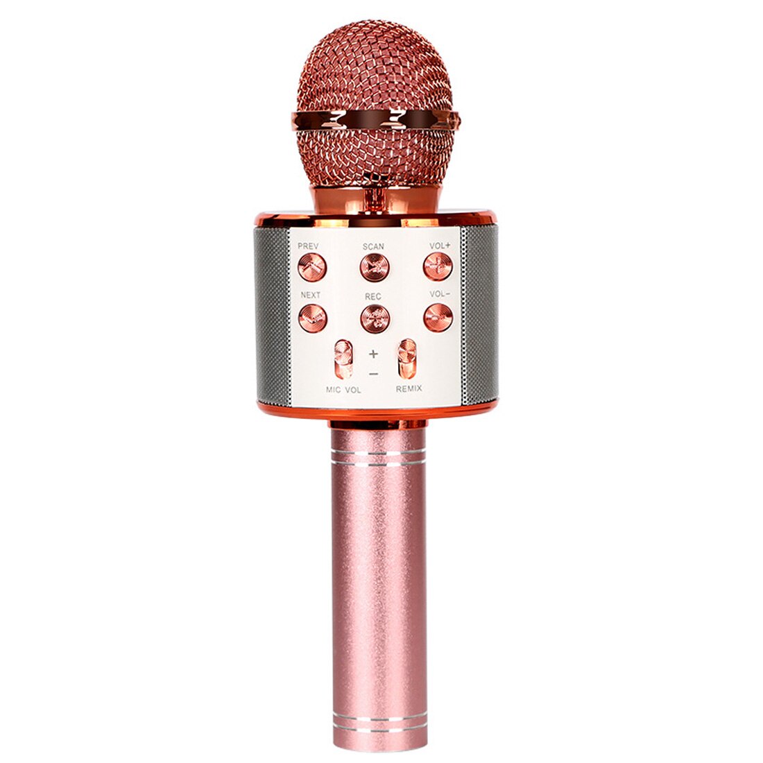 WS858 Senza Fili Bluetooth Microfono karaoke Microfono A Condensatore Professionale Microfono Radio studio di Registrazione Mic con la Luce del portato: rosa oro standard