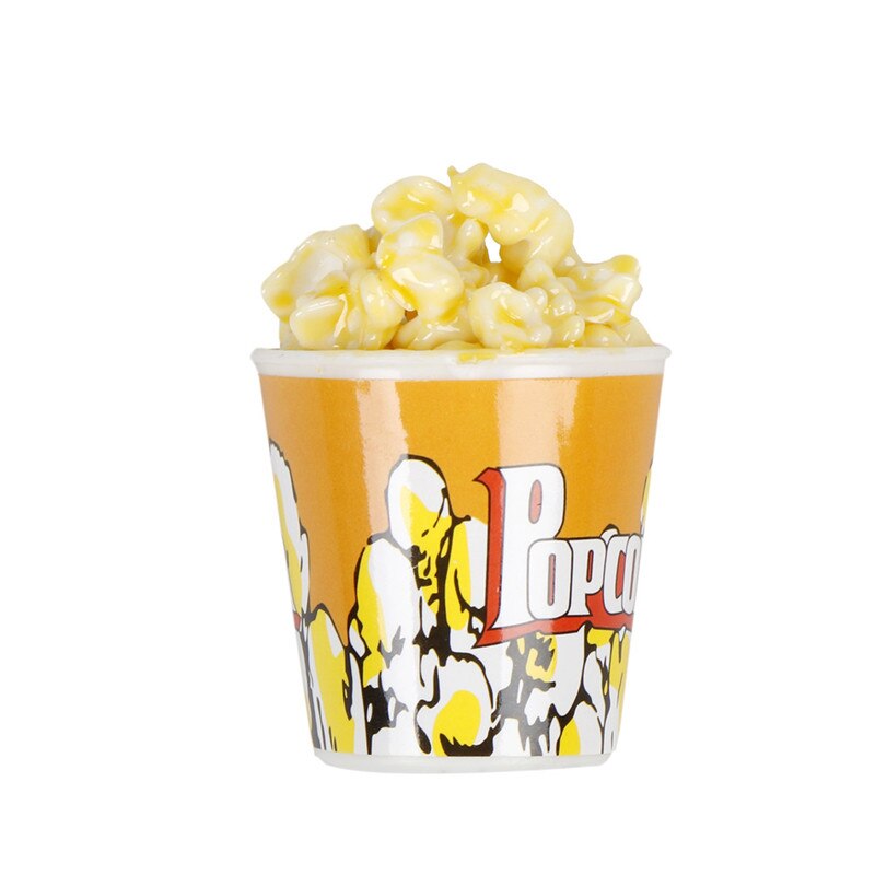 DIY Dollhouse Miniature A Bucket of Popcorn Toy Mini Cup with Dome Lid Popcorn Ice Cream Jewelry Accessory DIY Charms Cup: Type2   QL-SH-TOY-74