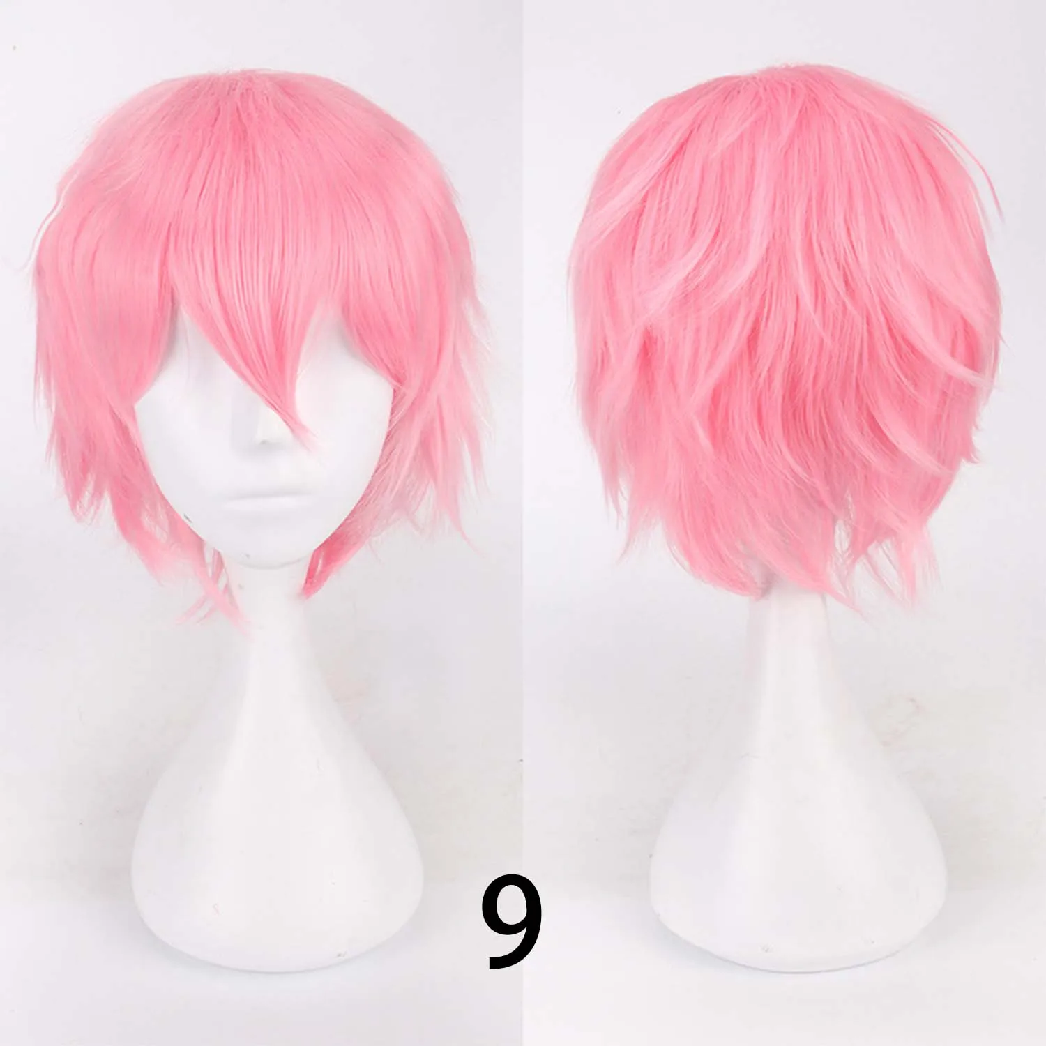 Wolf schneiden Mit Pony abgehackt Cosplay Party Perücke Für Männer Frauen Rosa verrotten Blau Lila Koreanischen Stil Mann Perücke Synthetische Kurze Perücken: Blau