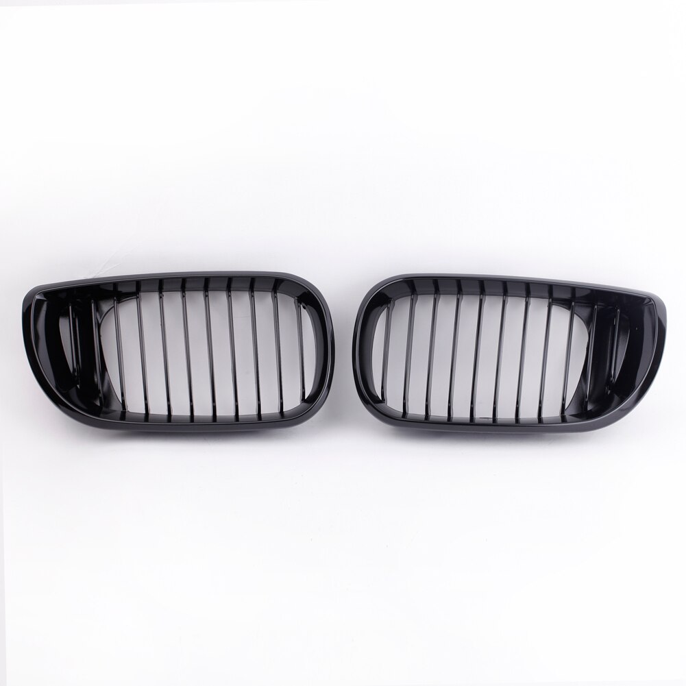 Accesorios de coche 2 uds parrilla delantera de coche brillo negro riñón Parrilla delantera para BMW E46 3 serie 4 puerta 2002-2005